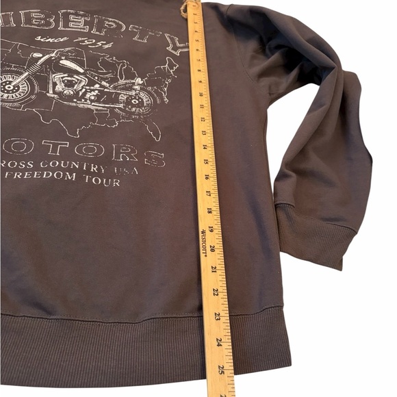 Liberty Motors Graphic 1954-Motorcycle-Gray-Distressed-Crew Neck-Size Medium - Picture 3 of 9